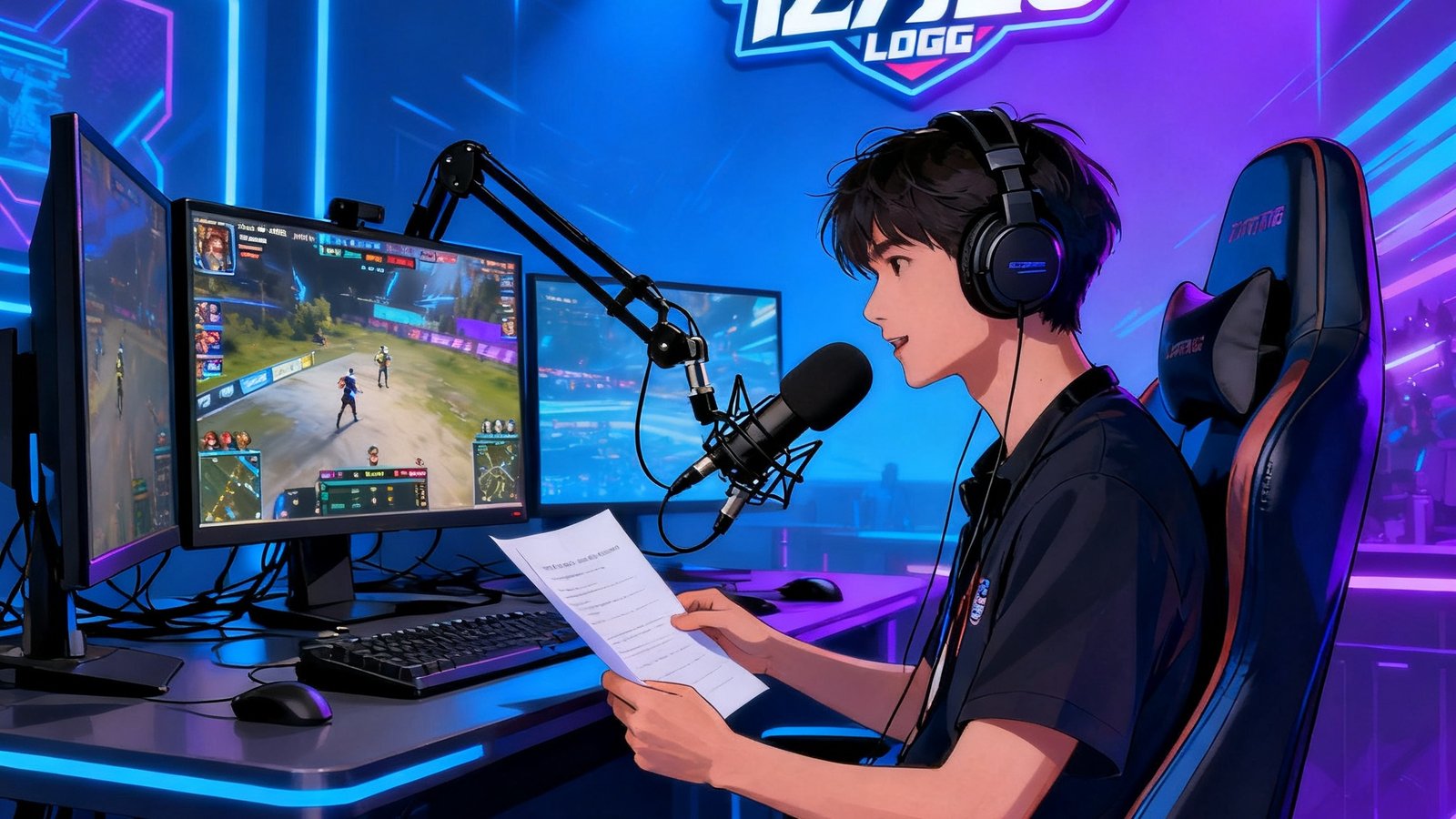 亿万28官方Twitch直播间，主播正在解说比赛